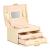 (DL) Cutie depozitare si organizare bijuterii, MDF, piele ecologica si velur, 17,5 x 14 x 12,5cm, crem Household NewTrend