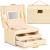 (DL) Cutie depozitare si organizare bijuterii, MDF, piele ecologica si velur, 17,5 x 14 x 12,5cm, crem Household NewTrend