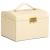 (DL) Cutie depozitare si organizare bijuterii, MDF, piele ecologica si velur, 17,5 x 14 x 12,5cm, crem Household NewTrend
