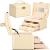 (DL) Cutie depozitare si organizare bijuterii, MDF, piele ecologica si velur, 17,5 x 14 x 12,5cm, crem Household NewTrend