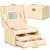 (DL) Cutie depozitare si organizare bijuterii, MDF, piele ecologica si velur, 17,5 x 14 x 12,5cm, crem Household NewTrend