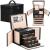 Cutie depozitare si organizare bijuterii, piele ecologica + velur, 26 x 21,5 x 19 cm, negru Household NewTrend