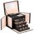 Cutie depozitare si organizare bijuterii, piele ecologica + velur, 26 x 21,5 x 19 cm, negru Household NewTrend