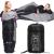 Sac de dormit tip mumie, cu geanta de transport, 210x80cm, 0-10grade, culoare negru gri Household NewTrend