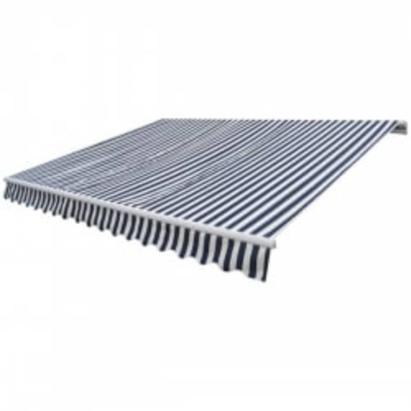 Copertină pliabilă motorizată, albastru/alb, 600 cm   GartenMobel Dekor