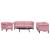 Set de canapele, 3 piese, roz, catifea GartenMobel Dekor