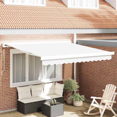 Pergola retractabilă manuală albă 300x250 cm GartenMobel Dekor