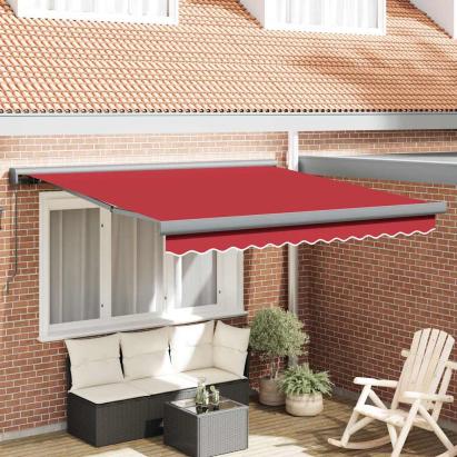 Umbră manuală retractabilă roșie 300x250 cm GartenMobel Dekor