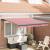 Pergola retractabilă manuală cu dungi roșii și albe, 350 x 250 cm GartenMobel Dekor