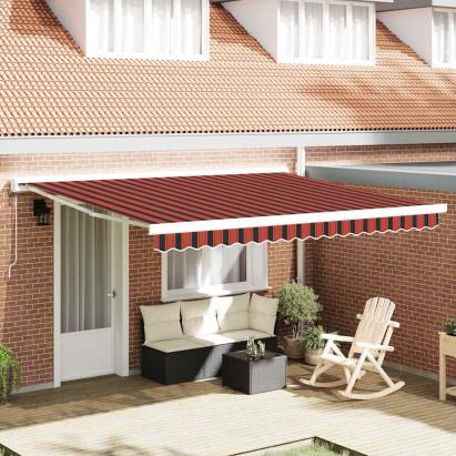 Perdea retractabilă automată portocalie și maronie, 400 x 300 cm GartenMobel Dekor