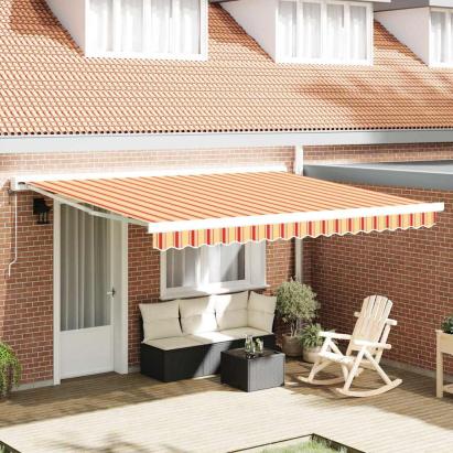 Cortina retractabilă automată în galben și portocaliu, 400 x 300 cm GartenMobel Dekor