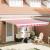 Tenda retractabilă automată cu dungi roșii și albe 400x300 cm GartenMobel Dekor