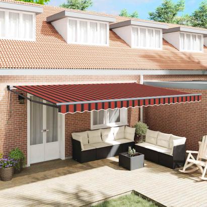 Markiză Automată Retractabilă Portocalie și Maro 500x300 cm GartenMobel Dekor