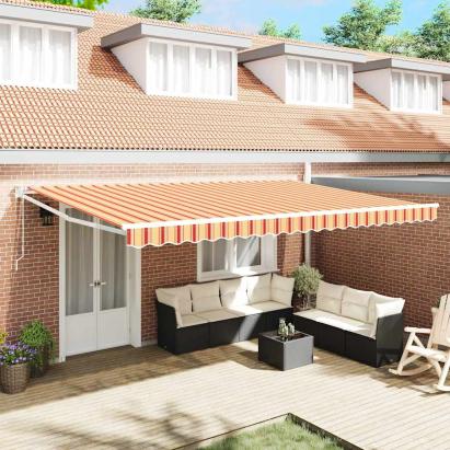 Rulou automat retractabil galben și portocaliu 500 x 300 cm GartenMobel Dekor