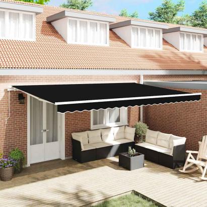 Umbra retractabilă manuală , neagră, 500 x 300 cm GartenMobel Dekor