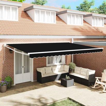 Copertina manuală retractabilă , neagră, 500x300 cm GartenMobel Dekor