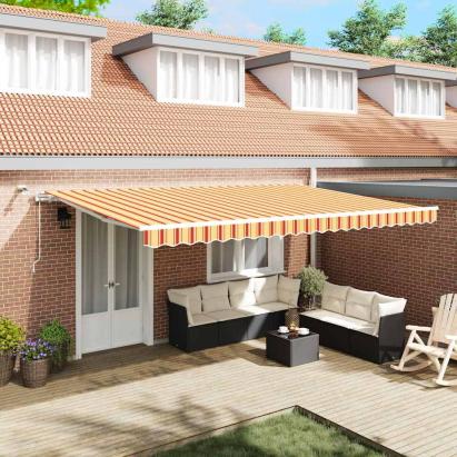 Markiza Automată Retractabilă cu LED Galben și Portocaliu 500 x 350 cm GartenMobel Dekor