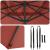 Parasolar Roma cu braț cantilever Terracotta 286x285x265 cm din aluminiu GartenMobel Dekor