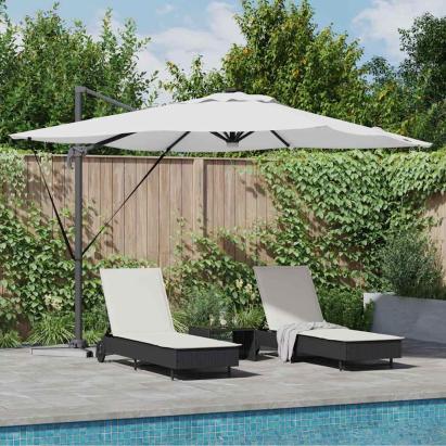 Umbrela Cantilever Roma cu LED-uri, Bej, 286x285x270 cm, din aluminiu GartenMobel Dekor