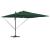 Umbrela cantilever Roma cu LED-uri, verde, 286x285x270 cm, aluminiu GartenMobel Dekor
