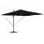 Umbrela Cantilever Roma cu LED-uri negre 286 x 285 x 270 cm din aluminiu GartenMobel Dekor