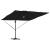 Umbrela Cantilever Roma cu LED-uri negre 286 x 285 x 270 cm din aluminiu GartenMobel Dekor