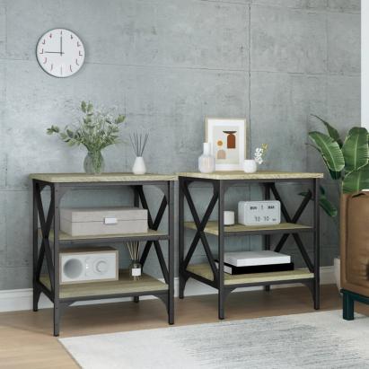 Mese laterale 2 buc. stejar sonoma 40x42x50 cm lemn compozit GartenMobel Dekor