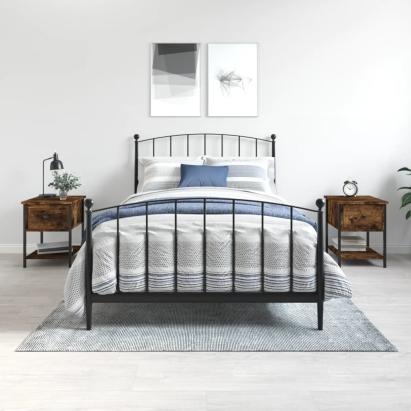 Noptiere, 2 buc., stejar fumuriu, 34x35,5x45 cm, lemn compozit GartenMobel Dekor