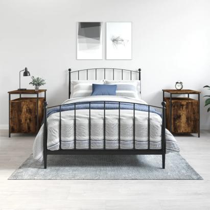 Noptiere, 2 buc., stejar fumuriu, 40x42x60 cm, lemn prelucrat GartenMobel Dekor