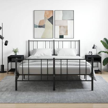 Noptiere, 2 buc., negru, 40x41x50 cm, lemn compozit GartenMobel Dekor