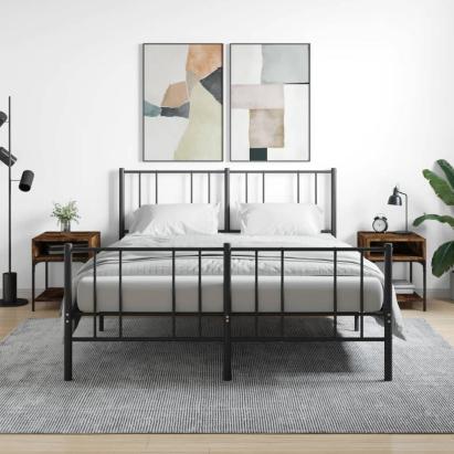 Noptiere, 2 buc., stejar fumuriu, 40x41x50 cm, lemn compozit GartenMobel Dekor