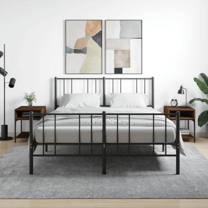 Noptiere, 2 buc., stejar maro, 40x41x50 cm, lemn compozit GartenMobel Dekor