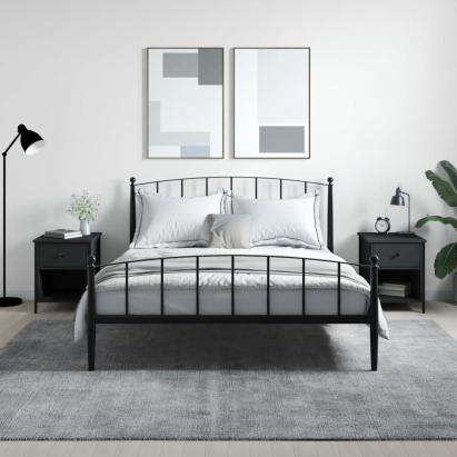 Noptiere, 2 buc., negru, 40x42x50 cm, lemn compozit GartenMobel Dekor