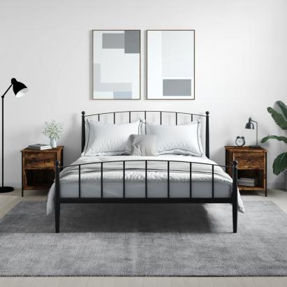 Noptiere, 2 buc., stejar fumuriu, 40x42x50 cm, lemn compozit GartenMobel Dekor