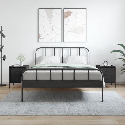 Noptiere, 2 buc., negru, 40x42x50 cm, lemn compozit GartenMobel Dekor