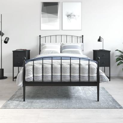 Noptiere, 2 buc., negru, 32x42x70 cm, lemn compozit GartenMobel Dekor