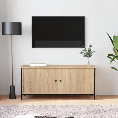 Comodă TV cu uși, stejar sonoma, 102x35x45 cm, lemn prelucrat GartenMobel Dekor