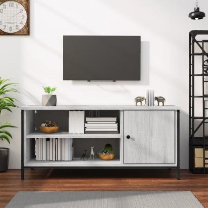 Comodă TV, gri sonoma, 100x40x45 cm, lemn prelucrat GartenMobel Dekor