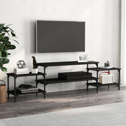 Comodă TV, negru, 197x35x52 cm, lemn prelucrat GartenMobel Dekor
