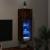 Comodă TV cu lumini LED, stejar fumuriu, 30,5x30x90 cm GartenMobel Dekor