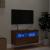 Comodă TV de perete cu lumini LED, stejar maro, 80x30x40 cm GartenMobel Dekor