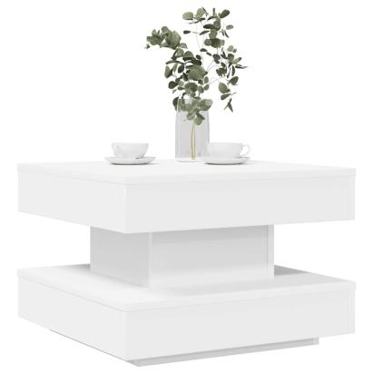 Măsuță cafea rotativă 360 grade, alb 50x50x34,5 cm GartenMobel Dekor