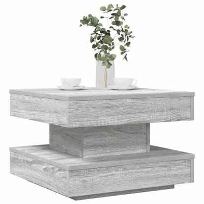 Măsuță cafea rotativă 360 grade, sonoma gri 50x50x34,5 cm GartenMobel Dekor