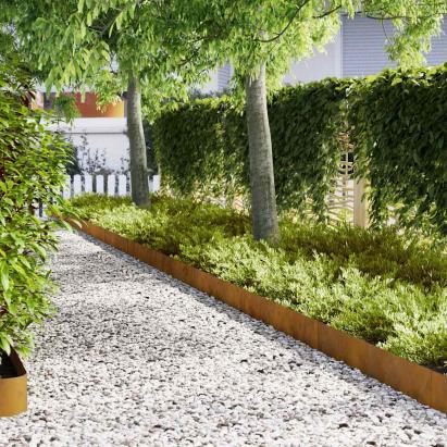 Margini de gazon, 30 buc., 100x0,5x20 cm, oțel corten GartenMobel Dekor