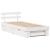 Cadru de pat cu sertar cu headboard cu depozitare Alb 90 x 190 cm Lemn de brad GartenMobel Dekor