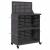 Cărucior pentru unelte cu raft cu roata cu depozitare Manual Negru 65 x 35 x 111 cm GartenMobel Dekor