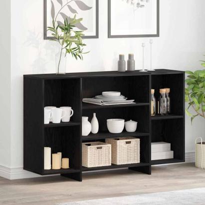 Bufet cu raft Stejar negru 120 x 30 x 75 cm Lemn compozit GartenMobel Dekor