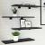 Plăci de raft din stejar negru - Set de 4, măsurând 60x20x1.5 cm, din lemn prelucrat rezistent. GartenMobel Dekor