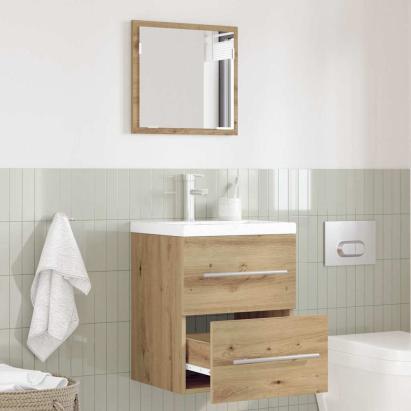 Dulap de Baie Stejar artisanal 41 x 38.5 x 48 cm Lemn compozit GartenMobel Dekor