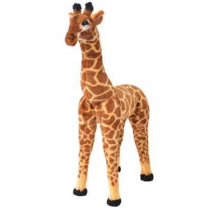 Jucărie de pluș girafă în picioare, maro și galben, XXL GartenMobel Dekor